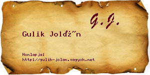Gulik Jolán névjegykártya